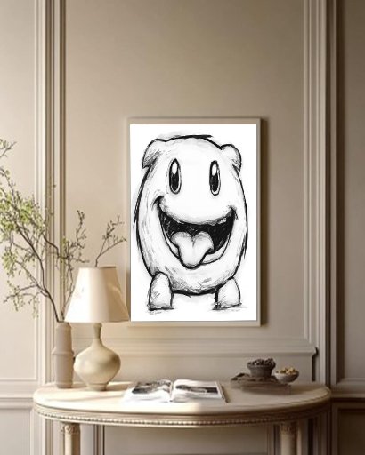 Framed Wall Art Prints 8x12 inch big mouth smiley