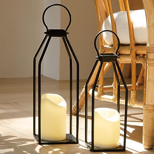 Perfnique Modern Farmhouse Lantern Decor Set