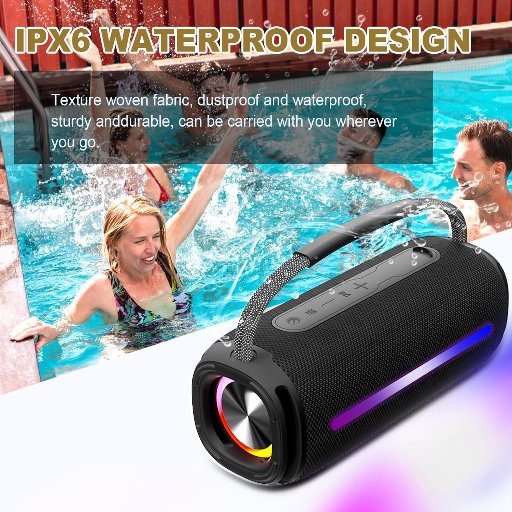 Portable Bluetooth Speaker W/Colorful Flashing Lights