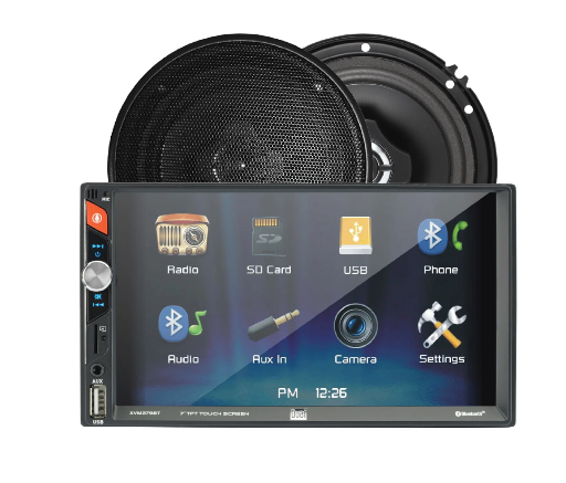 7 inch Car Stereo Bundle with 6.5" Speakers, Double Din, Bluetooth