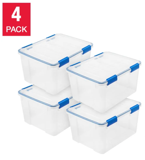 IRIS Weather Pro-Seal Storage Bin 4-Pack