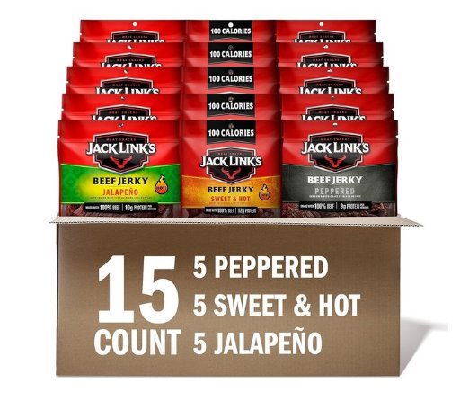 Jack Link's Beef Jerky Bold Variety Pack, 15 Count