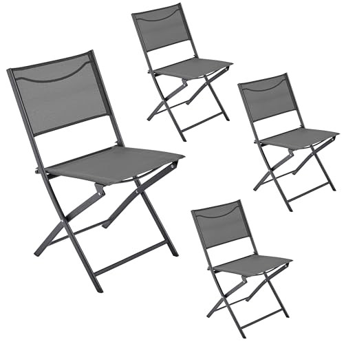Yaheetech Patio Portable Dining Chairs Set of 4