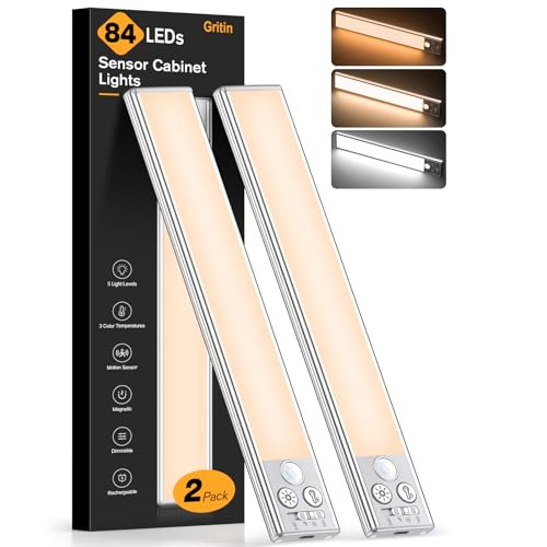 Gritin 1800mAh Under Cabinet Lighting, 2 Pack