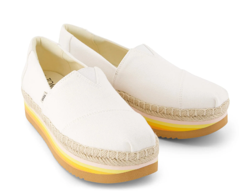 TOMS Women's Alp Platform Rope High White Espadrille