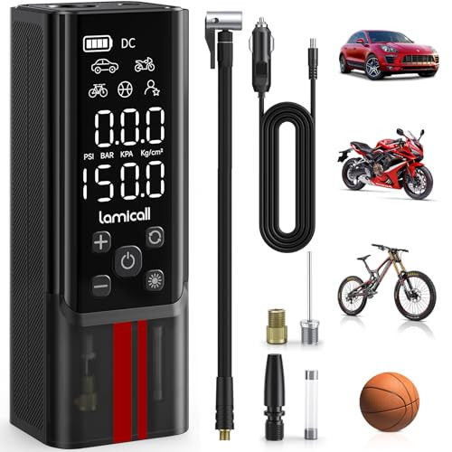 Lamicall 150 PSI Rechargeable Cordless Tire Inflator Air Compressor
