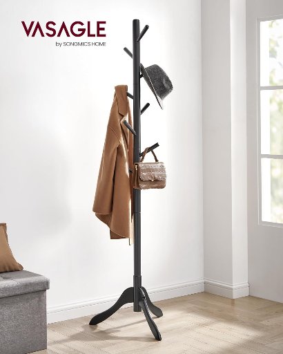 VASAGLE Solid Wood Coat Rack