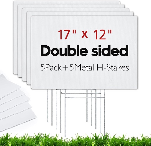 Blank Yard Signs 5 or 10 Pack