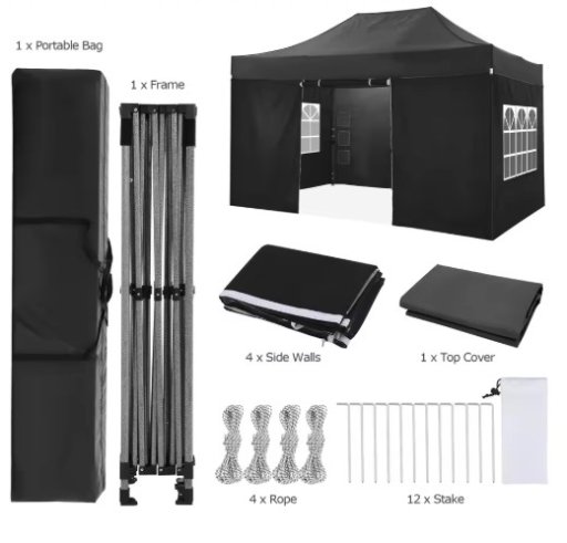 Heavy Duty Pop Up Canopy Tent with Sidewalls
