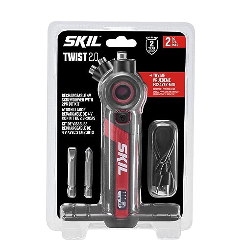 SKIL Twist 2.0 4V Rechargeable Screwdriver w/ Pivoting Head, 3 Torque Settings & USB-C Charging Cable Deal