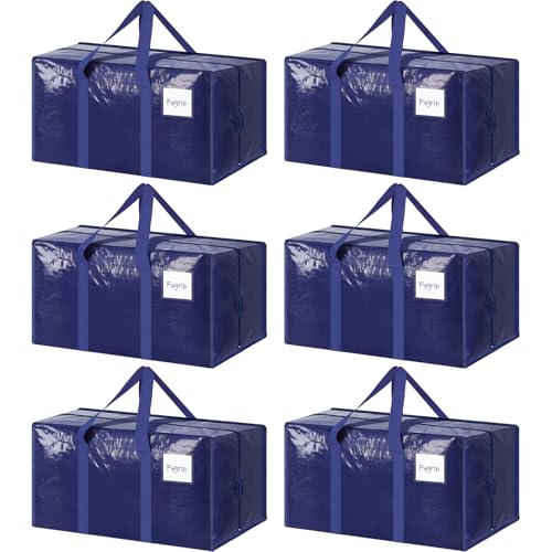 6-Pack Extra Heavy Duty Large Moving Bags (Blue)