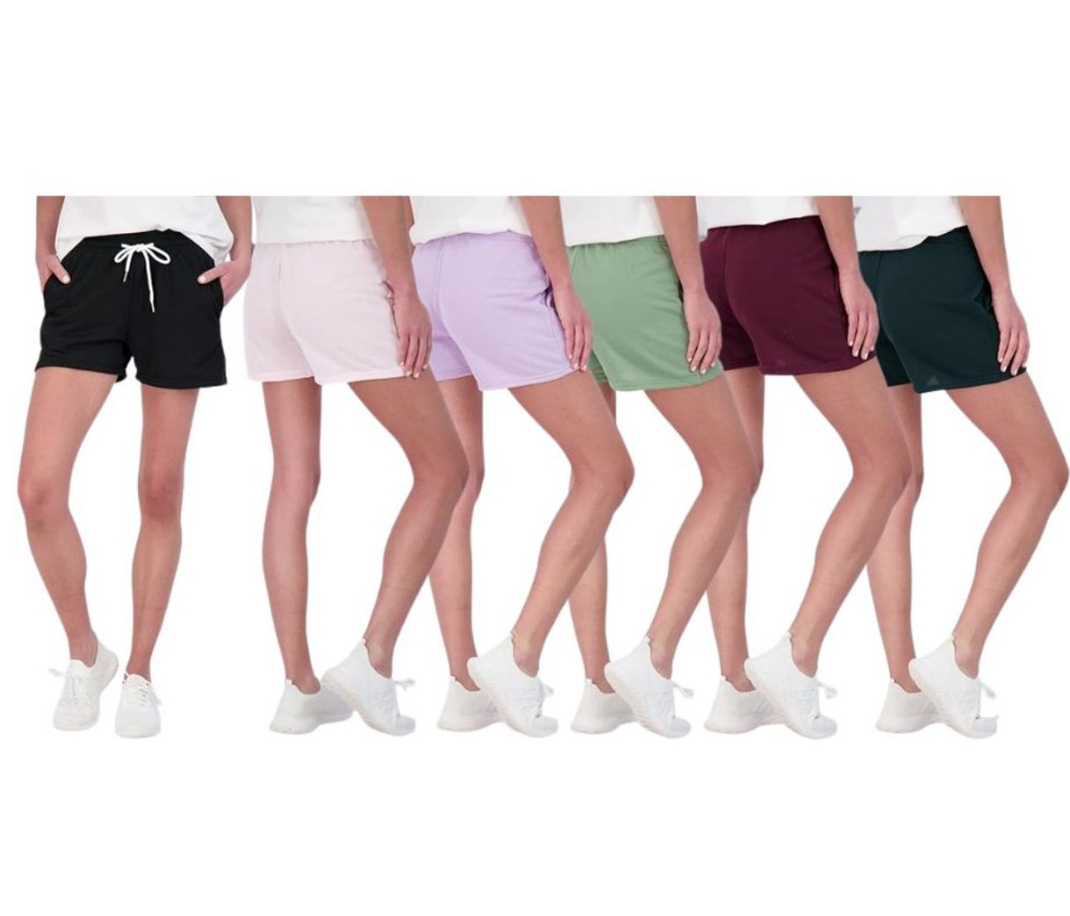 Women's Cotton French Terry Shorts with Pockets (6-Pack)