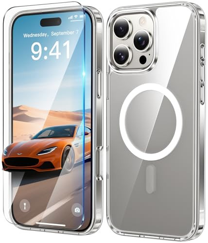 FNTCASE Clear Magnetic Case for iPhone 16 Pro