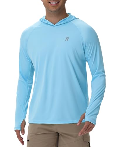Runhit Men's Long Sleeve Fishing Hiking Shirt w/ Hood & UPF 50+ Sun Protection Deal