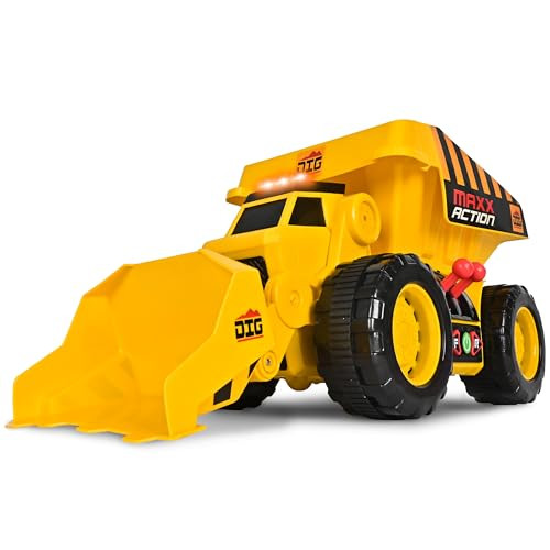 Maxx Action 2-N-1 Dig Rig Dump Truck & Front End Loader Toy Vehicle