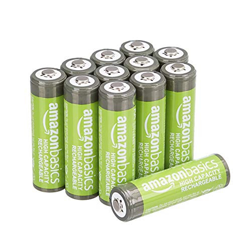 Amazon Basics AA 2400 mAh Pre-Charged Rechargeable Batteries 12-Pack