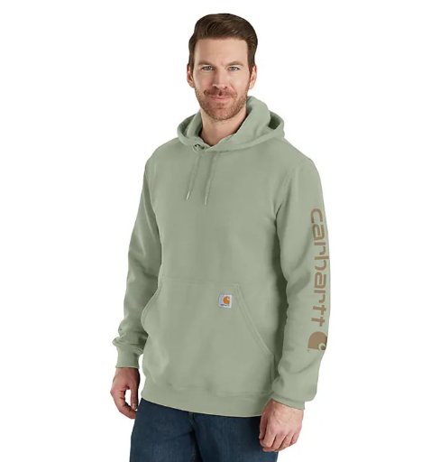 Carhartt Men's Loose Fit Midweight Logo Sleeve Graphic Hoodie