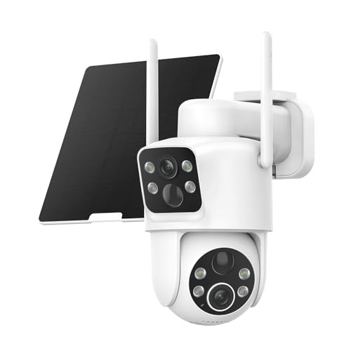 Dual Lens Solar Security Cameras Wireless Outdoor