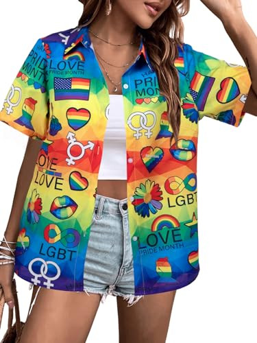 Rainbow Hawaiian Button Down Shirt