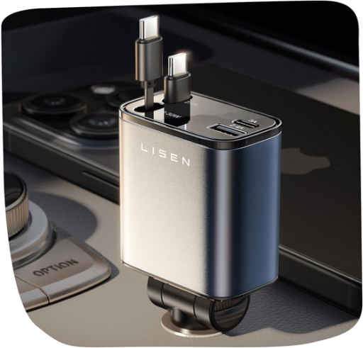 LISEN Retractable Car Charger for iPhone