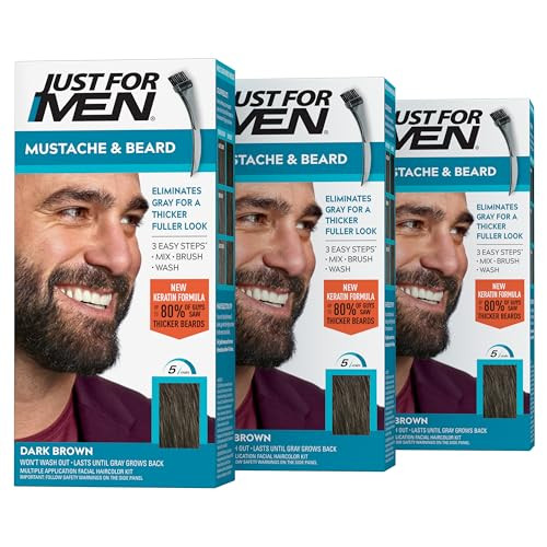 Just For Men Mustache & Beard Dye Dark Brown - Pack of 3