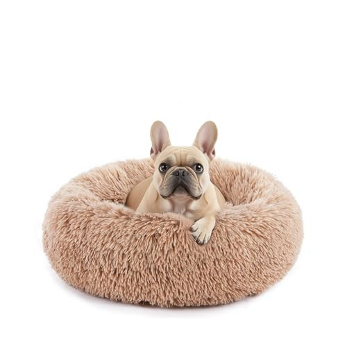Sweetcrispy Faux Fur Plush Donut Pet Bed