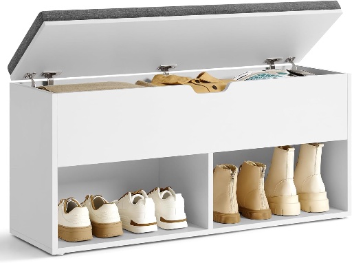 VASAGLE Shoe Storage Bench with Cushion