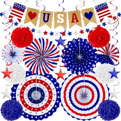 Heartome 26 PCS 4th of July Decorations
