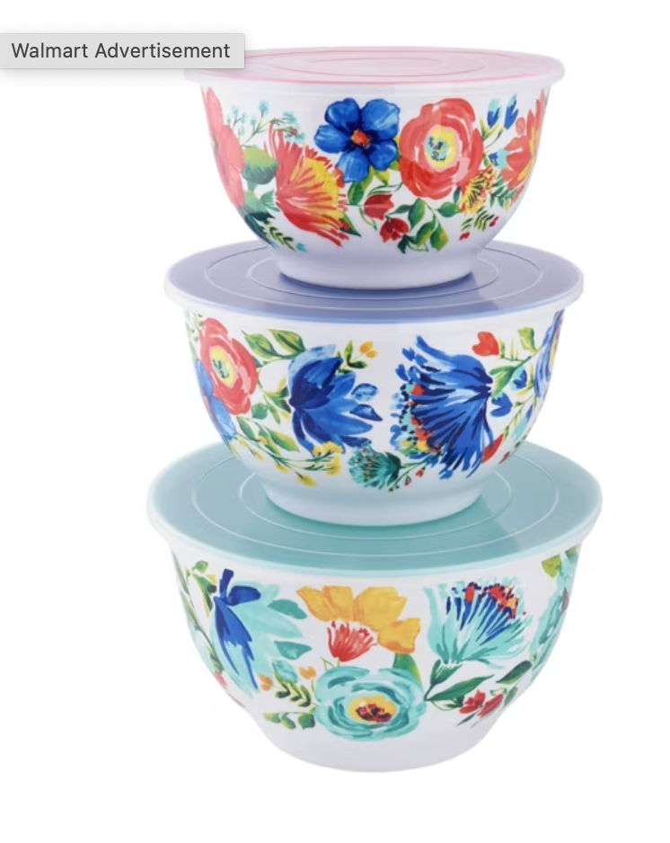 The Pioneer Woman Delaney 6-Piece Melamine Bowl Set