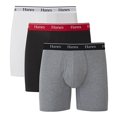 Hanes Originals Men’s Stretch Cotton Moisture-Wicking Boxer Briefs 3-Pack