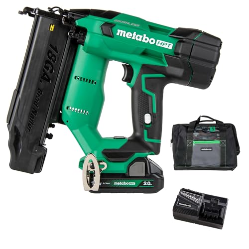 Metabo HPT 18V MultiVolt Brushless Compact Cordless Brad Nailer Kit 2.0Ah