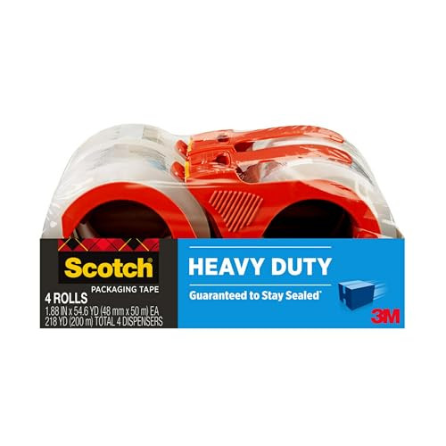 Scotch Heavy Duty Shipping Packing Tape & Dispensers (4-Count)