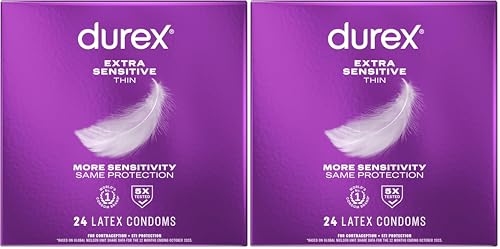 Durex Extra Sensitive Thin Condoms, 24 Count (Pack of 2)