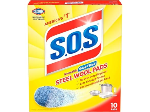 S.O.S Steel Wool Soap Pads, 10-Count