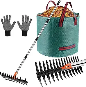 Tolia 15-Inch Lawn Dethatcher Rake with Accessories