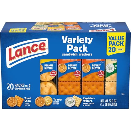 Lance Sandwich Crackers Variety Pack, 20 Count