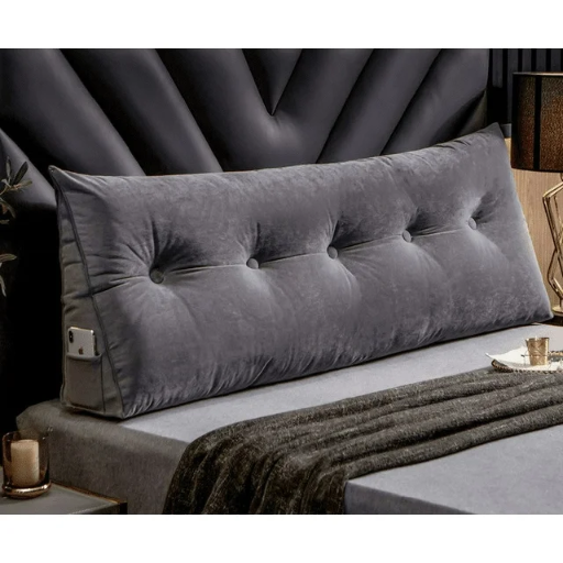 YEERSWAG Queen Size Velvet Triangular Wedge Headboard Pillow
