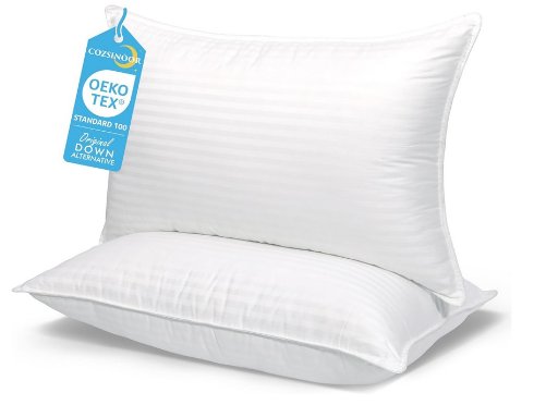 COZSINOOR 2 Pack Queen Size Hotel Quality Down Alternative Microfiber Filled Cooling Pillows