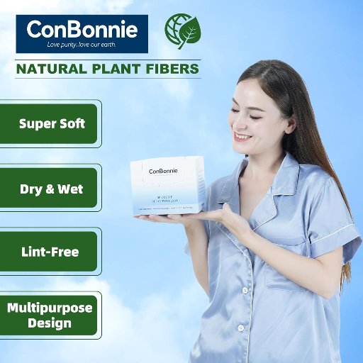 Biodegradable Facial Towels, 50 Count