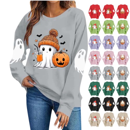 Ghost + Pumpkin Long Sleeve Graphic Tees Deal