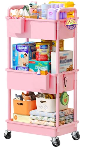 SUNALLY Baby Diaper Caddy Cart 3 Tier