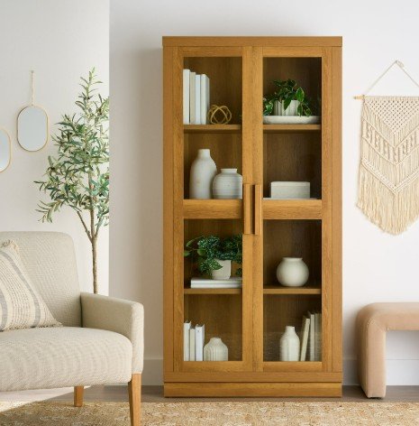 Better Homes & Gardens Ezra Glass Door Storage Cabinet