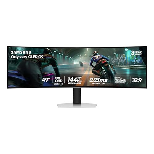 SAMSUNG Odyssey OLED G9 Dual QHD QD-OLED G-Sync Compatible Curved Gaming Monitor