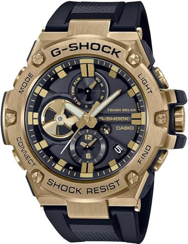 G-Shock Casio Stay Gold Series G-Steel Connected Solar Metallic Gold and Black Resin Strap Watch