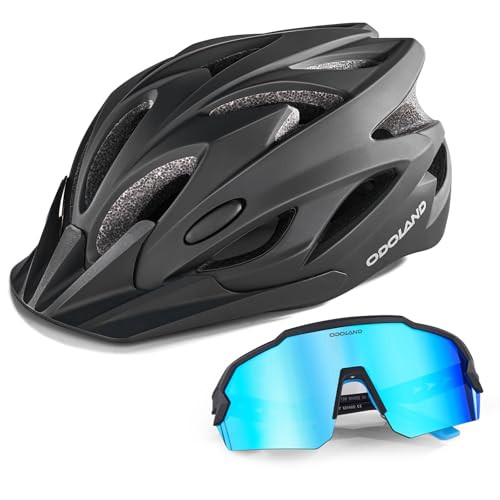 Adult Bike Helmet & Cycling Sunglasses Set