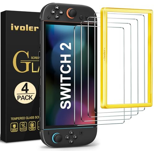 4-Pack Tempered Glass Screen Protector for Nintendo Switch 2
