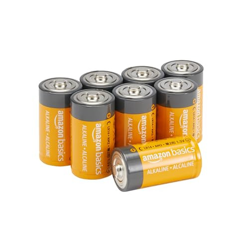 Amazon Basics C Cell Alkaline Batteries, 8 Count