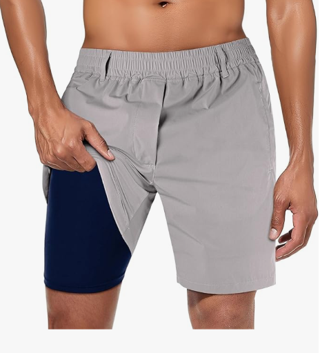 Mens 2 in 1 Workout Shorts