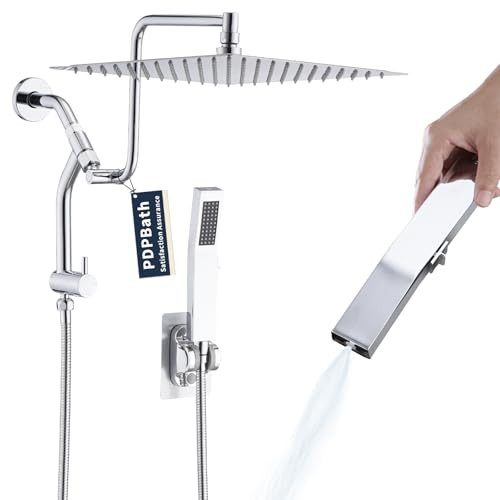 PDPBath Rainfall Handheld Shower Head Combo