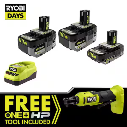 RYOBI ONE+ HP 18V Brushless Cordless Compact Ratchet Kit